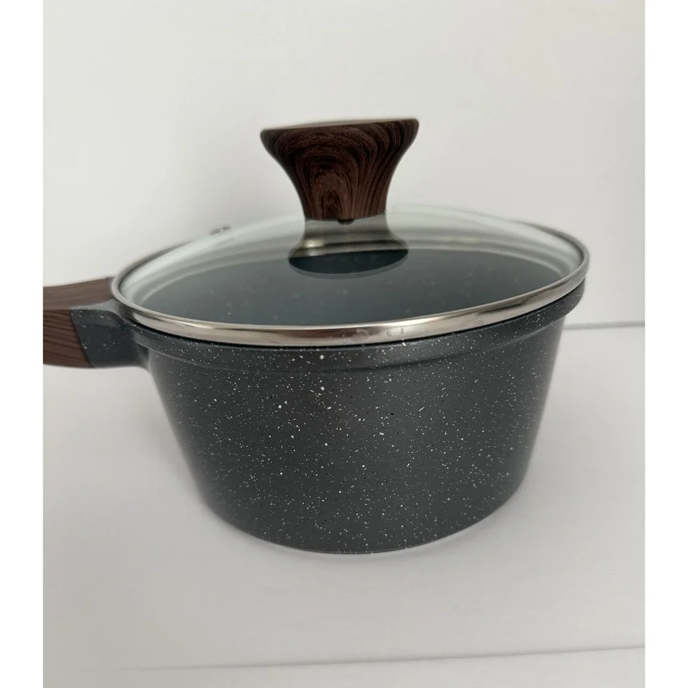 SENSARTE Nonstick Saucepan with Lid, 1.5 Quarts Small Pot with Swiss Granite NEW